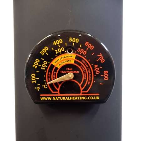 Wood Flue Pipe Thermometer for Stoves - Magnetic - Sticks to Most Flue Pipes (Except Stainless)